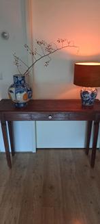 Teakhouten side table 1.20  bij 40 cm 80 cm hoog met lade, Huis en Inrichting, Ophalen, 100 tot 150 cm, Teakhout, Zo goed als nieuw