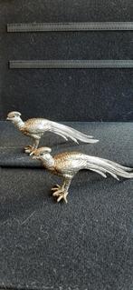 Twee metaal /zilverkleurige fazanten., Ophalen of Verzenden
