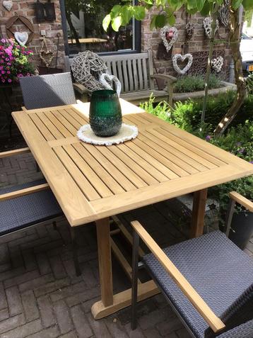 Teak&Garden teakhouten hotel tuintafel+3 Gloster stoelen beschikbaar voor biedingen