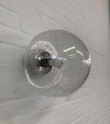 Lamp ijsglazen plafondlamp Hillebrand-Leuchten jaren 70. beschikbaar voor biedingen
