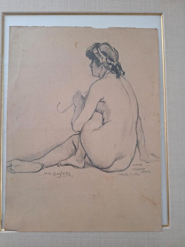 JAN SLUYTERS, 1909, TEKENING OP PAPIER,GESIGNEERD., Antiek en Kunst, Kunst | Tekeningen en Foto's, Ophalen of Verzenden