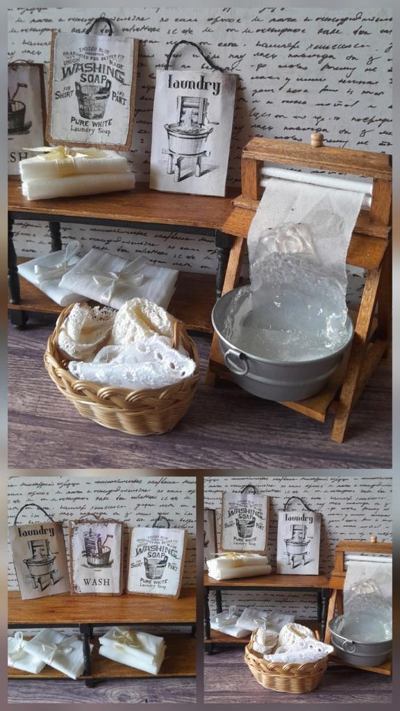 🧺 PPH 1.12 POSTERS VOOR IN HET WASHOK 🧺, Verzamelen, Poppenhuizen en Toebehoren, Zo goed als nieuw, Poppenhuis, Ophalen of Verzenden