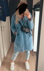 Blauwe teddy jas, Ophalen of Verzenden, Gedragen, Maat 38/40 (M), Blauw