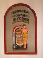 reclamebord Jukebox honderd jaar  73x 48 cm, Ophalen of Verzenden, Gebruikt, Reclamebord