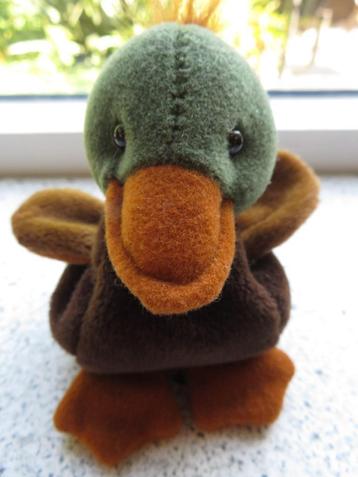 Eendje van Hema bruin groen velours meet ca 10 cm beschikbaar voor biedingen