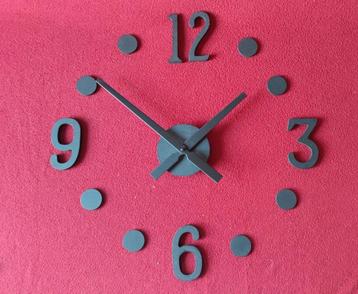 DIY XL randloze grote wandklok met quartz uurwerk - zwart beschikbaar voor biedingen