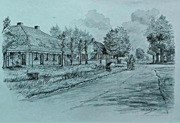 Tekening Langebroek ... "Viersprong Stenen Brug" ... beschikbaar voor biedingen