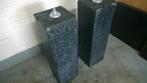 2 antraciete betonnen zuilen voor buiten met olielampen, Huis en Inrichting, Woonaccessoires | Zuilen en Pilaren, Ophalen, Gebruikt