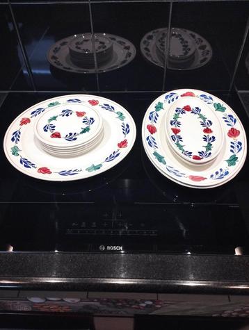 Boerenbont zuurschaal/ presenteer schaal ovaal 36 x 24 cm. beschikbaar voor biedingen