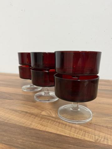 Luminarc coupes | champagne glazen | robijnrood | 6 st beschikbaar voor biedingen