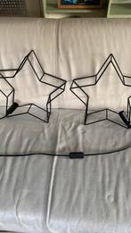 2 zwart ijzer lamp sterren ophang wand neerzet ster kerst, Ophalen of Verzenden, Zo goed als nieuw