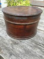Vintage houten hoedendoos., Ophalen