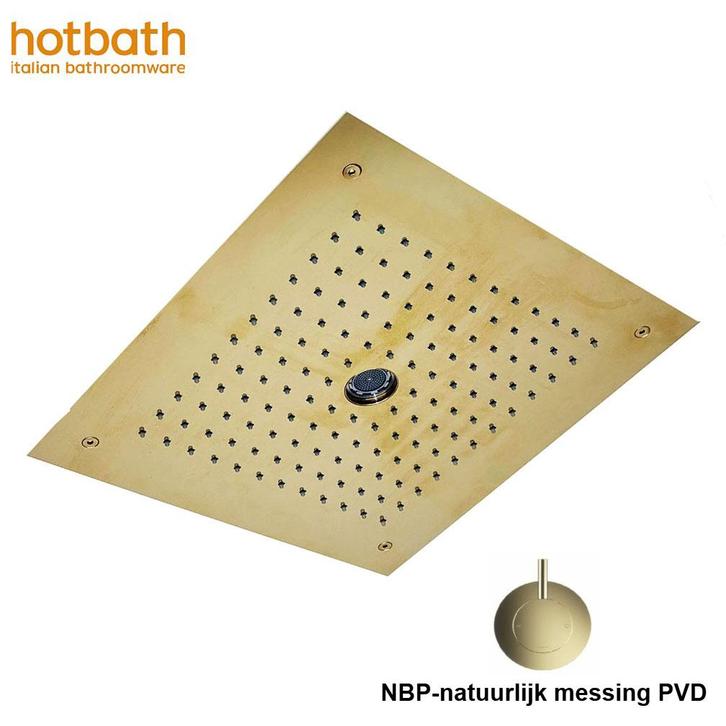 Hotbath Mate M148  inbouw hoofddouche vierkant 38x38cm, Doe-het-zelf en Verbouw, Sanitair, Nieuw, Douche, Koper, Ophalen of Verzenden