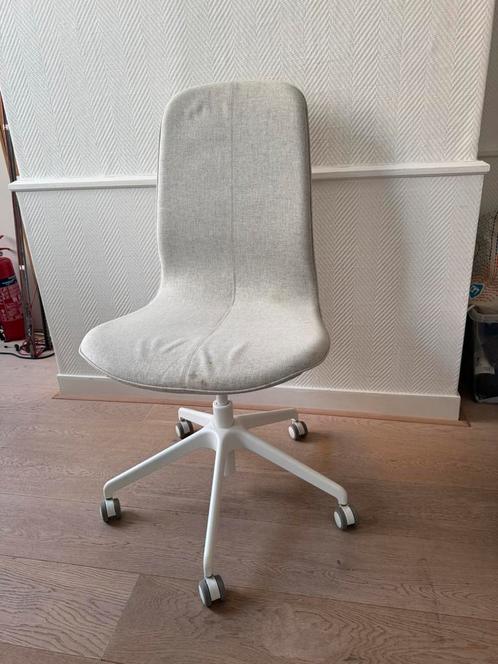 LÅNGFJÄLL bureaustoel, beige/wit, Huis en Inrichting, Bureaustoelen, Gebruikt, Wit, Ophalen