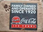 Emaille reclamebord Coca Cola 100 jaar, Verzamelen, Merken en Reclamevoorwerpen, Reclamebord, Ophalen of Verzenden