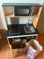 Ikea keukentje zwart/hout Incl keuken speelgoed, Ophalen, Zo goed als nieuw, Hout, Speelkeuken