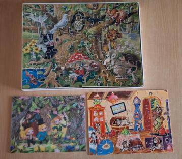 3 houten legpuzzels.  vintage jaren 60/70 beschikbaar voor biedingen