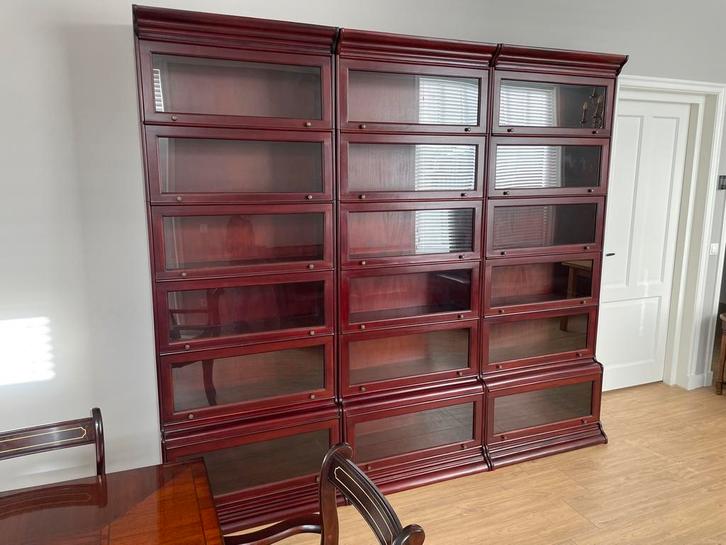 Globe wernicke boeken kast boekenkastwand mahonie, Huis en Inrichting, Kasten | Vitrinekasten, Zo goed als nieuw, 200 cm of meer