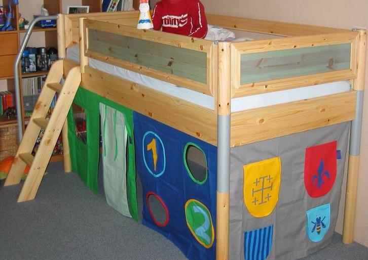 Flexa Half Hoogslaper - 90 x 200, Kinderen en Baby's, Kinderkamer | Bedden, Gebruikt, 180 cm of meer, 85 tot 100 cm, Hoogslaper of Stapelbed