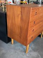 Sejling Skabe ladekast vintage NP Nielsen teak Deense kast, Gebruikt, Teakhout, 3 of 4 laden, Minder dan 100 cm