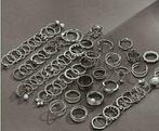 64 damesringen set van 64 stuks silver plated verzilverd, Nieuw, Ophalen of Verzenden, Dame, Met edelsteen