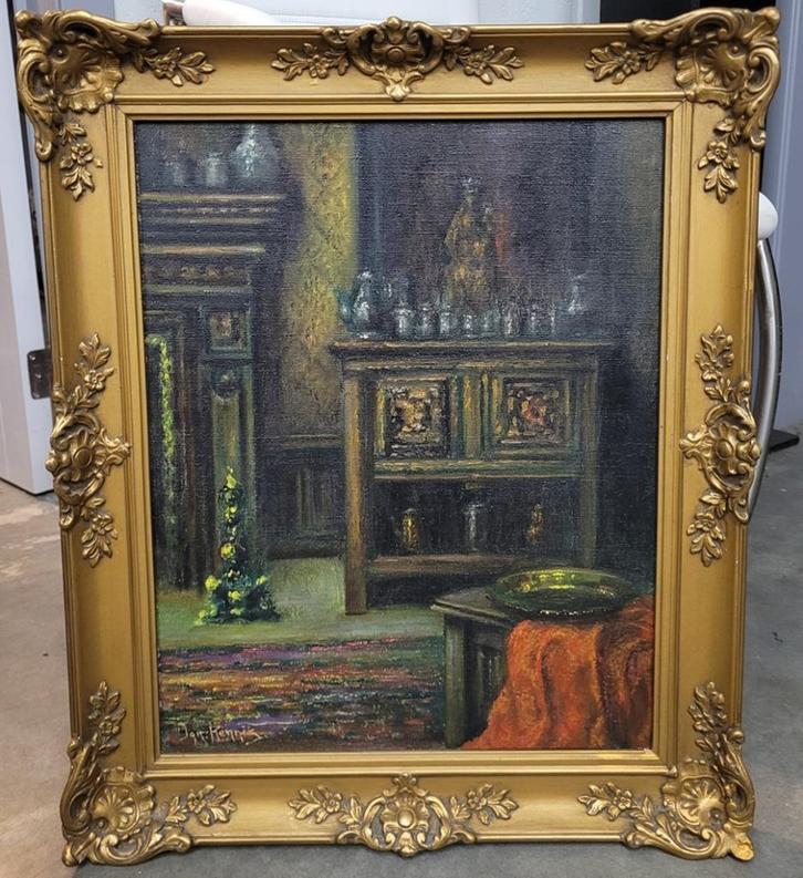 Ignace KENNIS, interieur, Antiek en Kunst, Kunst | Schilderijen | Klassiek, Ophalen of Verzenden