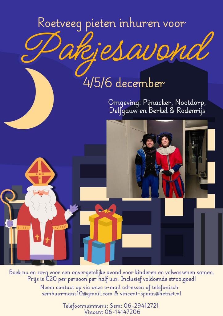 Inhuren roetveegpieten pakjesavond, Diversen, Sinterklaas, Ophalen
