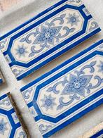 Art deco tegels sierrand blauw 6 stuks - antiek, Antiek en Kunst, Antiek | Wandborden en Tegels, Ophalen of Verzenden