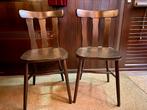 2 mooie oude café stoelen in bruin hout., Huis en Inrichting, Stoelen, Ophalen of Verzenden, Bruin, Zo goed als nieuw, Hout