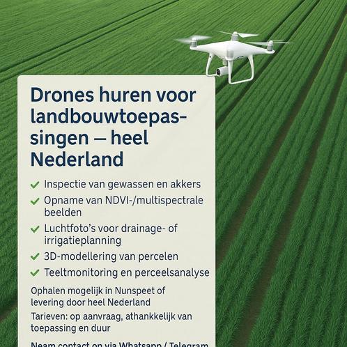 Drones huren voor landbouwtoepassingen – heel Nederland, Audio, Tv en Foto, Drones, Nieuw, Ophalen of Verzenden