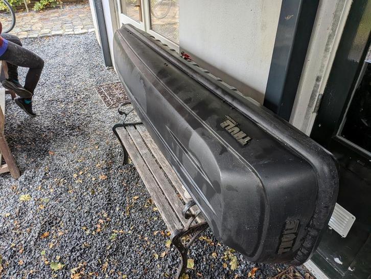 Thule Frontier dakkoffer met rails en bevestigingsmateriaal, Auto diversen, Dakkoffers, Gebruikt, Ophalen of Verzenden