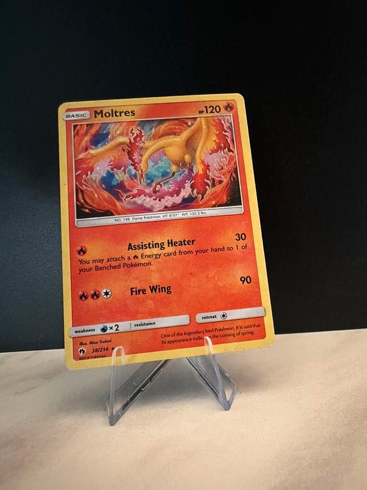 Moltres 38/214 Lost Thunder - Mint Conditie, Hobby en Vrije tijd, Verzamelkaartspellen | Pokémon, Zo goed als nieuw, Losse kaart