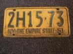 Kentekenplaat licenseplate New York Empire State 1951 2 USA, Auto's, Gebruikt, Ophalen of Verzenden