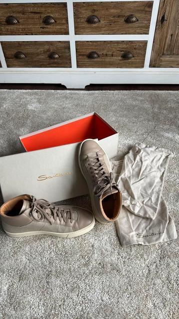 Te koop ligt gedragen Santoni schoenen maat 8,5 zandkleur  beschikbaar voor biedingen