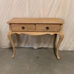 Sidetable - 2 lades - 100 x 40 cm - massief Teak - TTM Wonen, 100 tot 150 cm, Www.ttmwonen.nl, Teakhout, Nieuw
