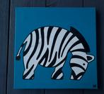 Schilderijtje Zebra kinderkamer 40x40, Ophalen of Verzenden, Zo goed als nieuw, Wanddecoratie