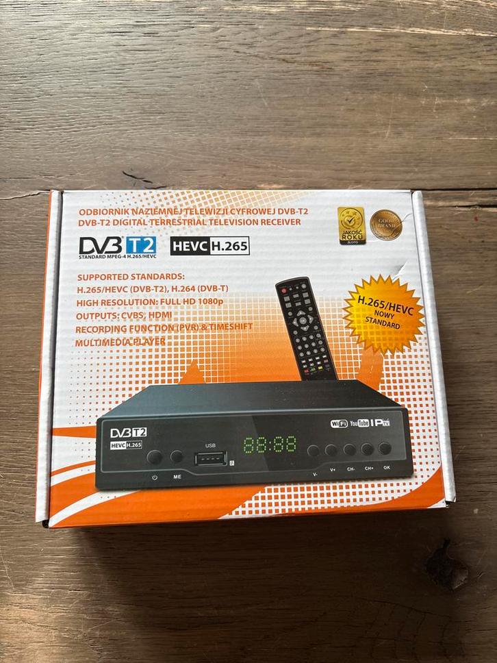 Nieuwe DVB-T2 HEVC H.265 Decoder, Audio, Tv en Foto, Decoders en Harddiskrecorders, Nieuw, Decoder, Ophalen of Verzenden