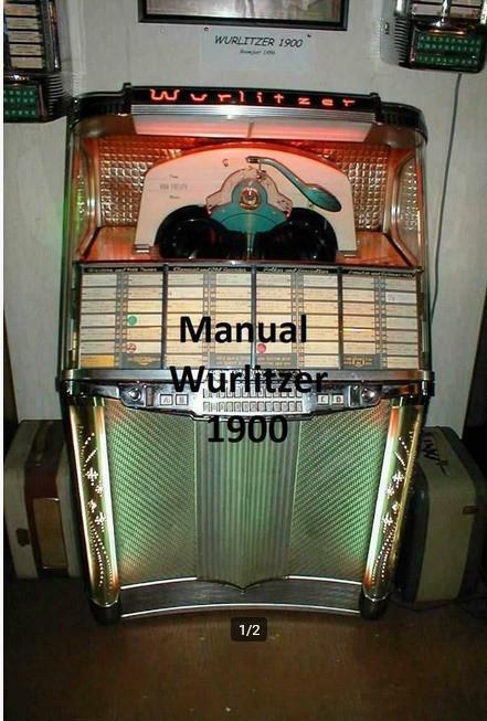 Boekwerk Manual Handleiding wurlitzer 1900, Verzamelen, Automaten | Jukeboxen, Gebruikt, Overige merken, 1970 tot heden, Ophalen of Verzenden
