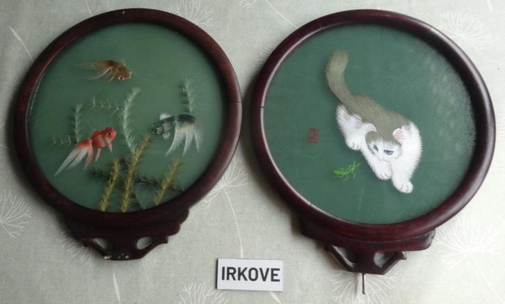 LOSSE TAFELSCHERM GLAZEN * 2 Stuks *, Antiek en Kunst, Kunst | Niet-Westerse kunst, Verzenden