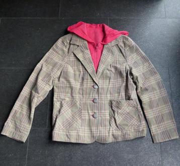 Yessica blazer geruit colbert jasje roze capuchon maat 42 beschikbaar voor biedingen