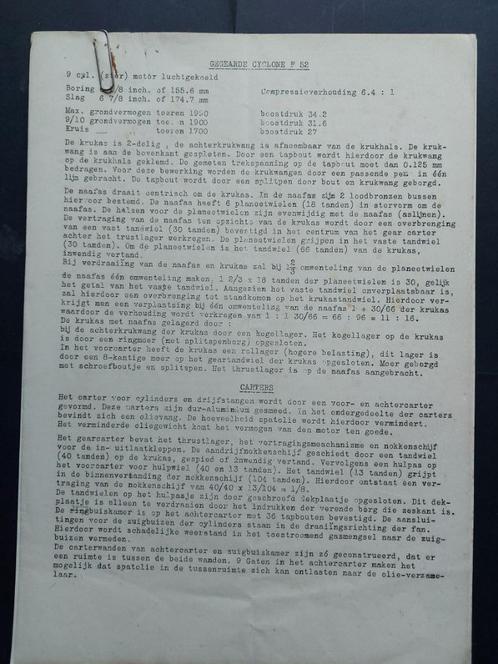 Schrijven over de Wright Cyclone F 52 motor (K1034), Verzamelen, Luchtvaart en Vliegtuigspotten, Gebruikt, Boek of Tijdschrift