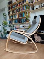 Ikea Poang schommelstoel met kussen, Huis en Inrichting, Stoelen, Gebruikt, Eén, Hout, Ophalen