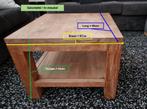 Teak houten, Industrieel, strakke salontafel 50x50x42cm, Huis en Inrichting, Tafels | Salontafels, Ophalen, 50 tot 100 cm, 50 tot 100 cm