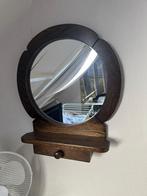 Houten vintage spiegel met opbergruimte, Ophalen, Rechthoekig, Minder dan 100 cm