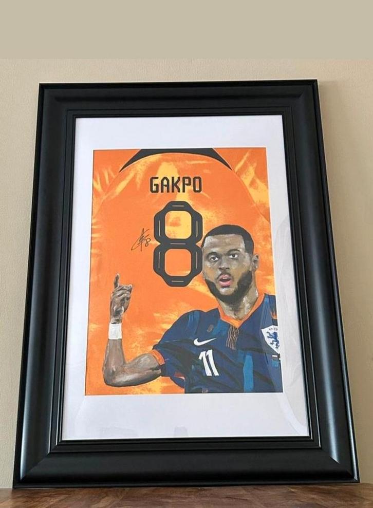 Cody Gakpo Nederland wk 2022 art shirt, Antiek en Kunst, Kunst | Litho's en Zeefdrukken, Ophalen of Verzenden