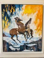 Schilderij van Paarden in de Sneeuw, Ophalen of Verzenden