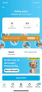35 volle kaarten Efteling zegels, Tickets en Kaartjes, Kortingen en Cadeaubonnen