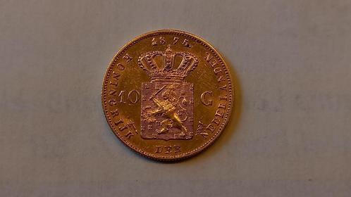 Gouden tientje Willem III   1875, Postzegels en Munten, Munten | Nederland, Losse munt, 10 gulden, Koning Willem III, Goud, Ophalen of Verzenden