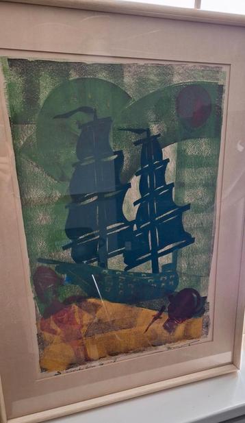 Koos van Bruggen zeefdruk schilderij  beschikbaar voor biedingen