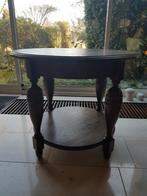 Oud Rond Eikenhouten Tafeltje, Opknapper!, Huis en Inrichting, Tafels | Bijzettafels, Ophalen, Gebruikt, Rond, 60 cm of meer